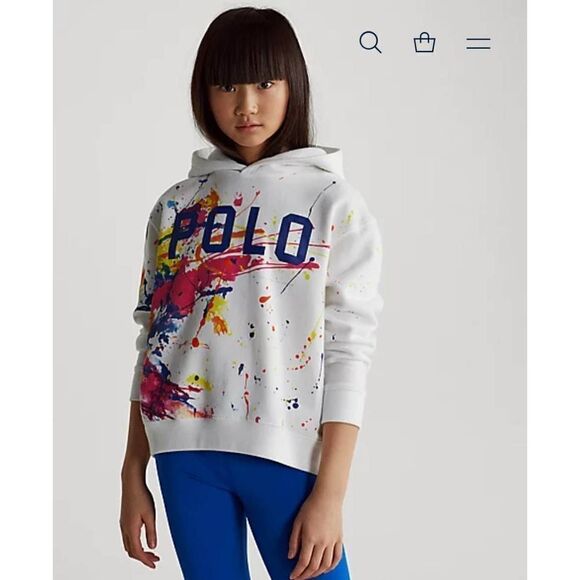 POLO RALPH LAUREN GIRLS CROPPED SWEATSHIRT - Picture 6 of 7